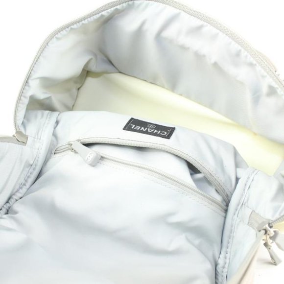 Chanel Grey Black CC Logo Sports Backpack 322cas51